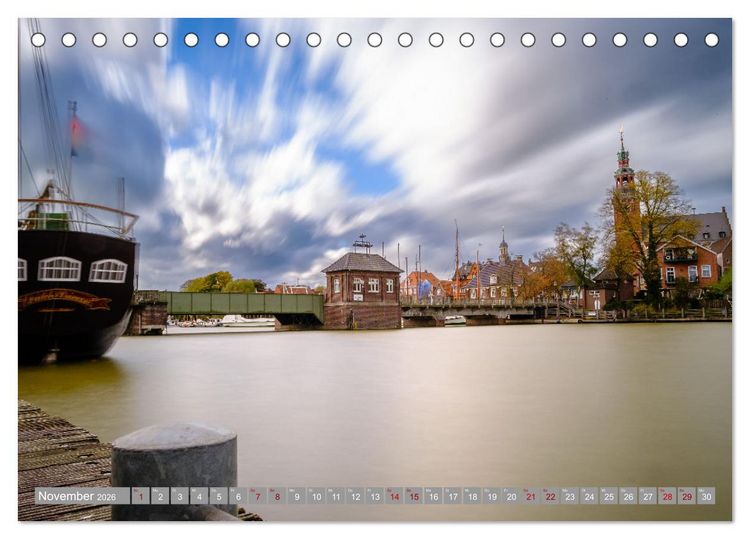 Produktbild: Ein Blick auf Leer (Ostfriesland) (Tischkalender 2026 DIN A5 quer), CALVENDO Monatskalender