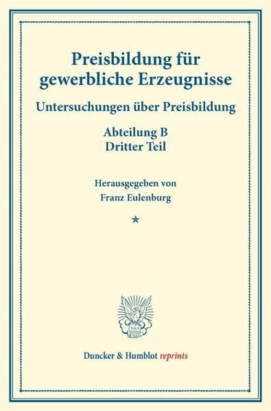 Produktbild: Preisbildung f&uuml;r gewerbliche Erzeugnisse.