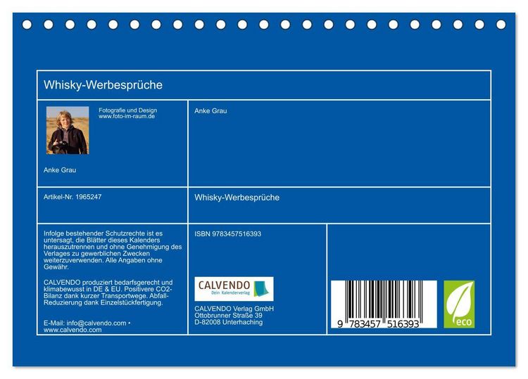 Produktbild: Whisky-Werbespr&uuml;che (Tischkalender 2026 DIN A5 quer), CALVENDO Monatskalender