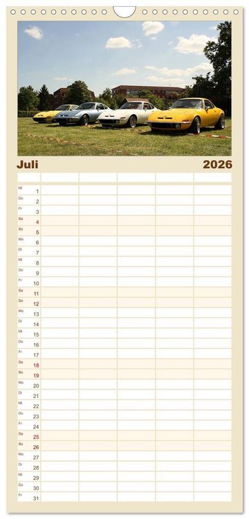 Produktbild: Familienplaner 2026 - Opel GT Der Kalender mit 5 Spalten (Wandkalender, 21 x 45 cm) CALVENDO