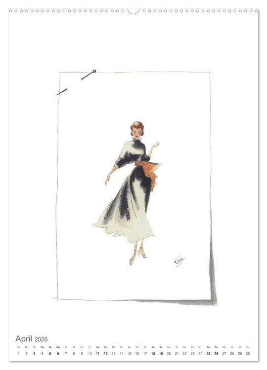 Produktbild: FIGURINEN 2026 - Fashion von 1949 - Originale von Elina Ruffinengo (hochwertiger Premium Wandkalender 2026 DIN A2 hoch), Kunstdruck in Hochglanz