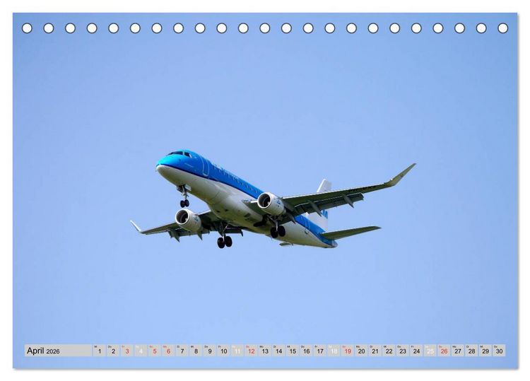 Produktbild: Flugzeuge - Starts und Landeanfl&uuml;ge (Tischkalender 2026 DIN A5 quer), CALVENDO Monatskalender