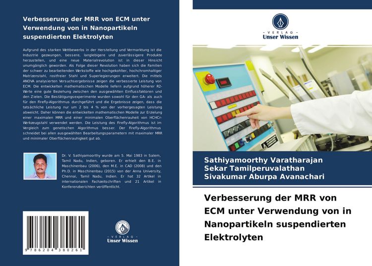 Produktbild: Verbesserung der MRR von ECM unter Verwendung von in Nanopartikeln suspendierten Elektrolyten
