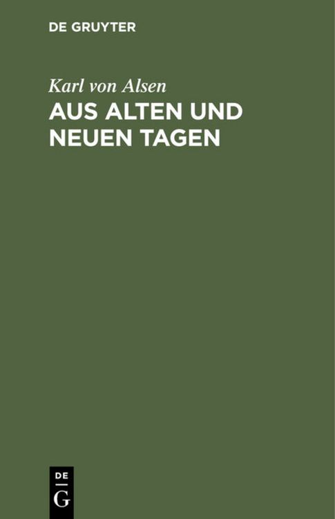 Produktbild: Aus alten und neuen Tagen