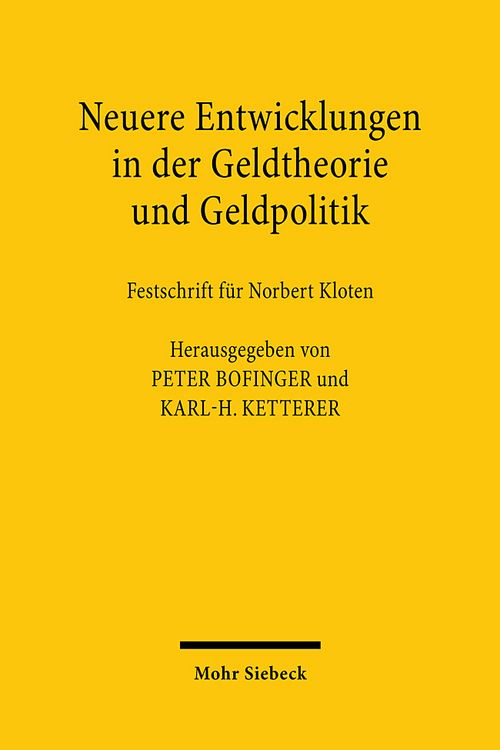 Produktbild: Neuere Entwicklungen in der Geldtheorie und Geldpolitik