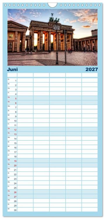 Produktbild: Familienplaner 2027 - Berlin mit 5 Spalten (Wandkalender, 21 x 45 cm) CALVENDO