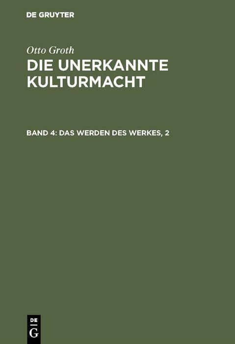 Produktbild: Das Werden des Werkes, 2