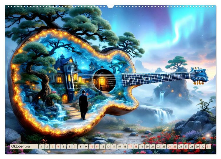 Produktbild: Gitarrenhorizonte (Wandkalender 2026 DIN A2 quer), CALVENDO Monatskalender