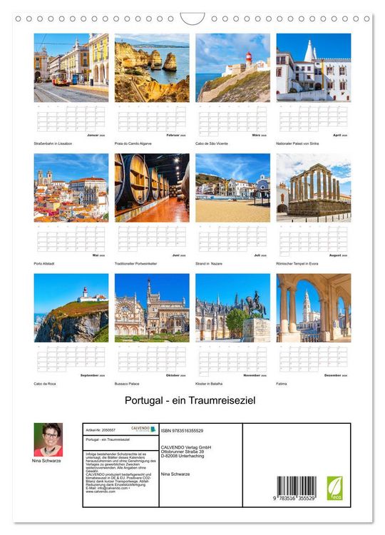 Produktbild: Portugal - ein Traumreiseziel (Wandkalender 2026 DIN A3 hoch), CALVENDO Monatskalender