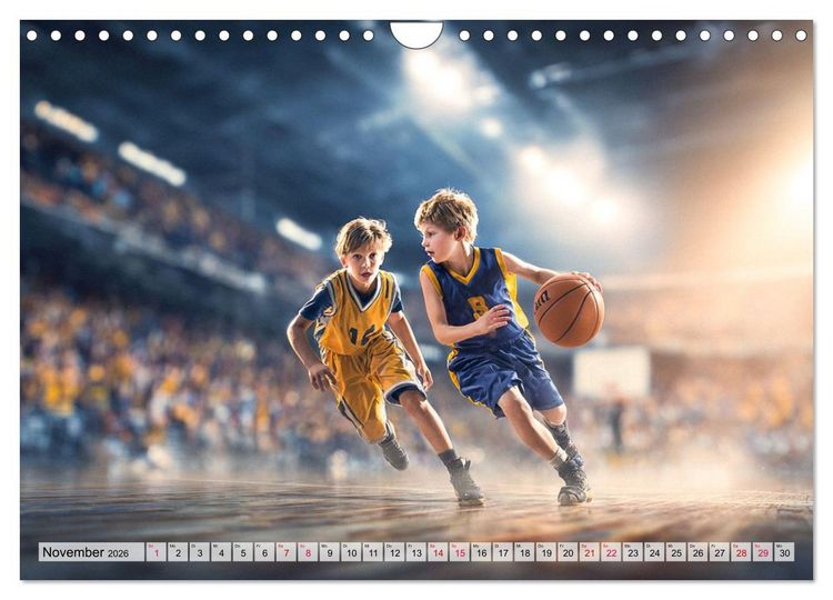 Produktbild: Basketball - Kids in Action (Wandkalender 2026 DIN A4 quer), CALVENDO Monatskalender