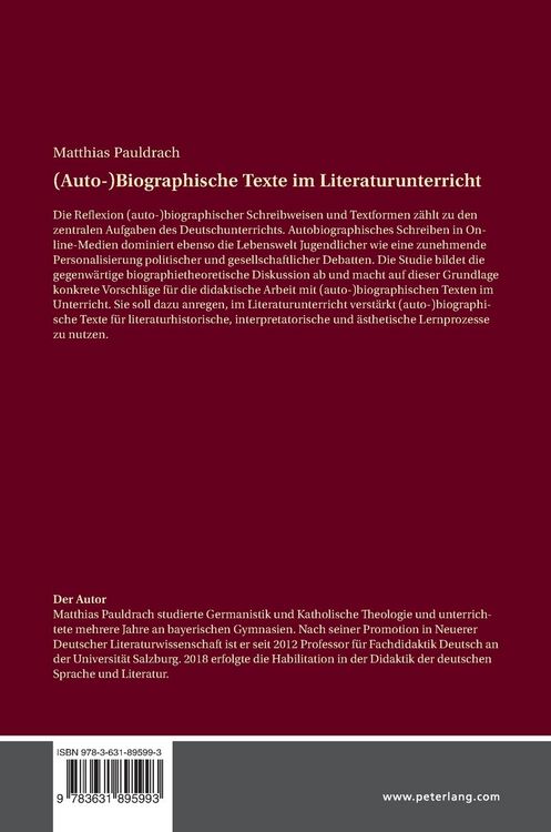 Produktbild: (Auto-)Biographische Texte im Literaturunterricht