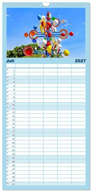 Produktbild: Familienplaner 2027 - Lanzarote - Wo die Vulkane die Landschaft formten mit 5 Spalten (Wandkalender, 21 x 45 cm) CALVENDO