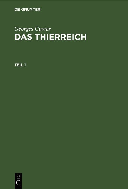 Produktbild: Das Thierreich. Teil 1