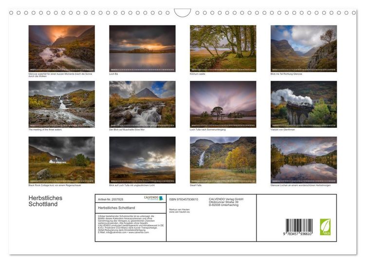Produktbild: Herbstliches Schottland (Wandkalender 2026 DIN A3 quer), CALVENDO Monatskalender