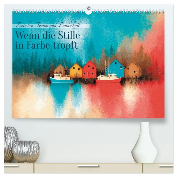 Produktbild: Wenn die Stille in Farbe tropft (hochwertiger Premium Wandkalender 2026 DIN A2 quer), Kunstdruck in Hochglanz
