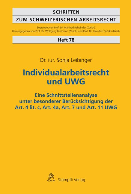Produktbild: Individualarbeitsrecht und UWG