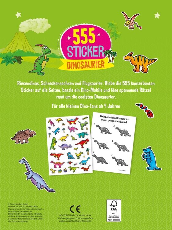 Produktbild: 555 Sticker Dinosaurier