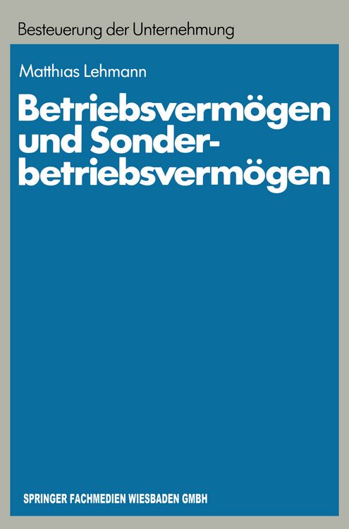 Produktbild: Betriebsverm&ouml;gen und Sonderbetriebsverm&ouml;gen