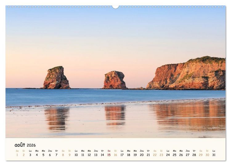 Produktbild: Rochers et mer (Calendrier mural 2026 DIN A2 vertical), CALVENDO calendrier mensuel