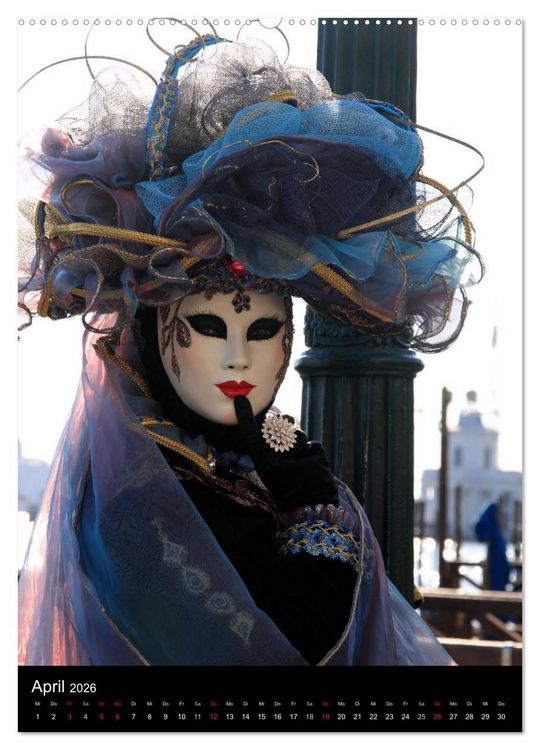 Produktbild: Karneval in Venedig - Phantasievolle Masken (Wandkalender 2026 DIN A2 hoch), CALVENDO Monatskalender