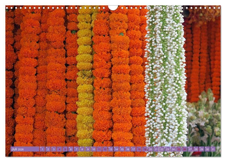 Produktbild: Asien - Farbenfrohe Blumenketten (Wandkalender 2026 DIN A3 quer), CALVENDO Monatskalender