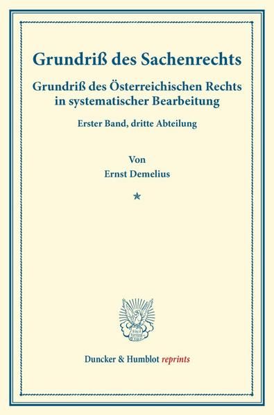 Produktbild: Grundri&szlig; des Sachenrechts.