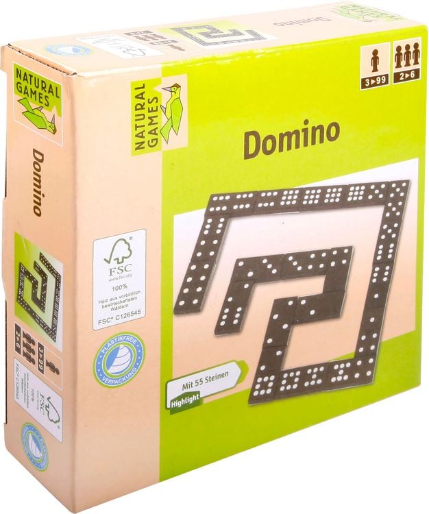 Produktbild: Classic Games Holz Domino, 55 Steine