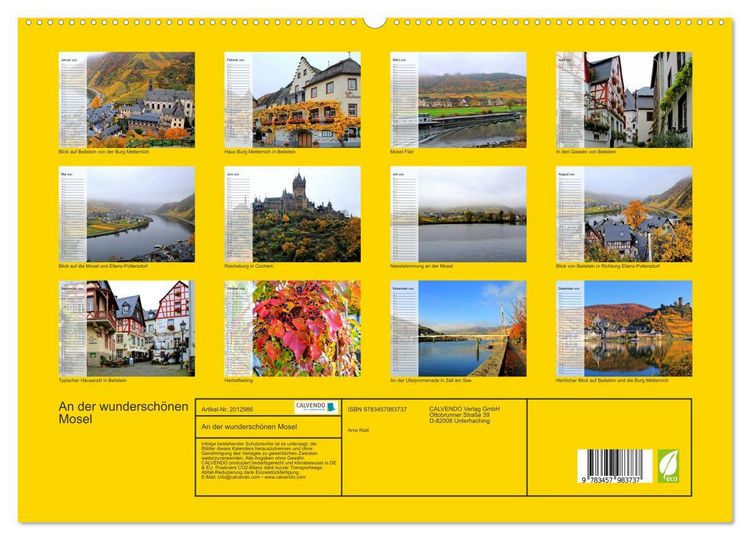 Produktbild: An der wundersch&ouml;nen Mosel (hochwertiger Premium Wandkalender 2026 DIN A2 quer), Kunstdruck in Hochglanz