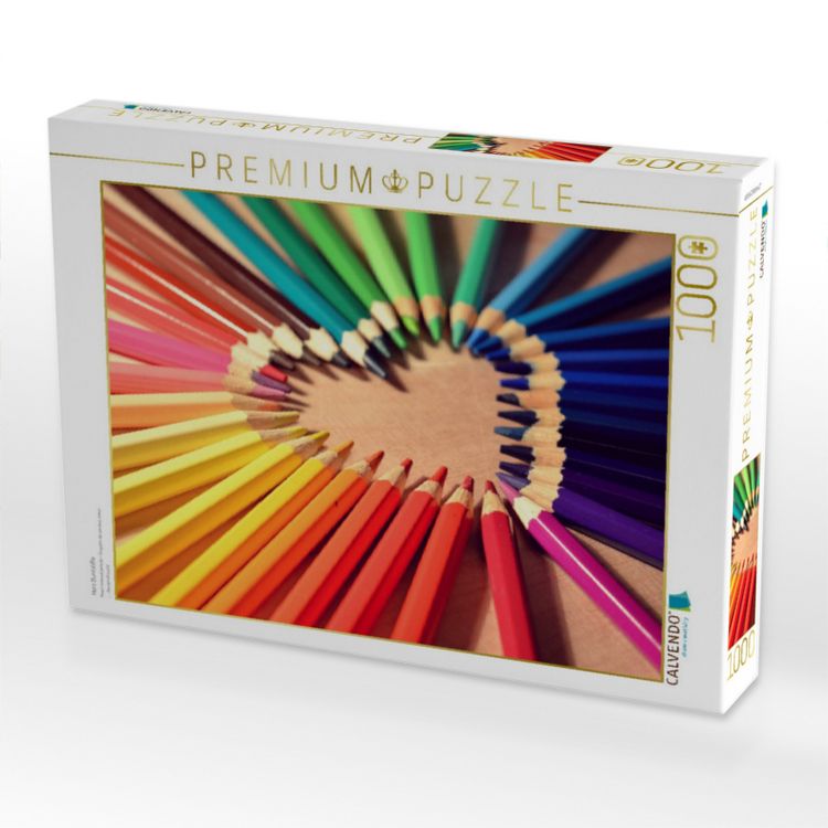 Produktbild: CALVENDO Puzzle Herz Buntstifte | 1000 Teile Lege-Gr&ouml;&szlig;e 64x48cm Foto-Puzzle f&uuml;r gl&uuml;ckliche Stunden