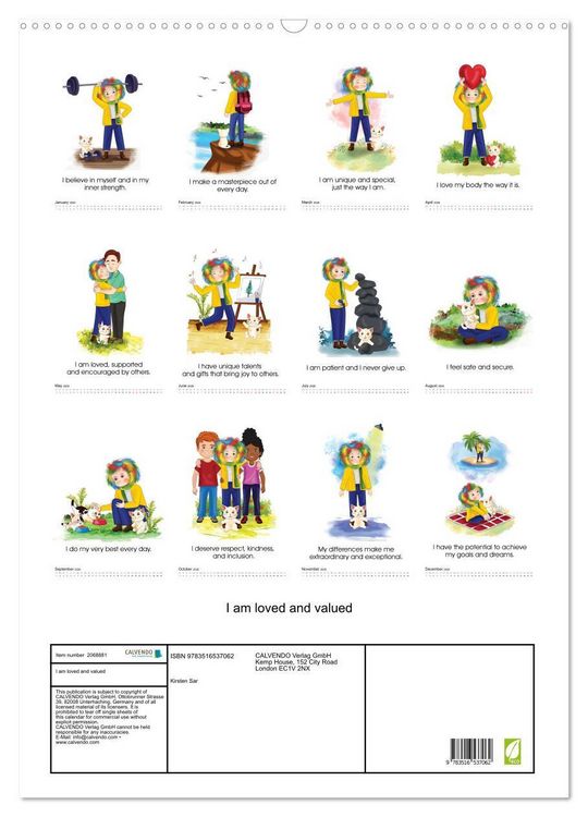 Produktbild: I am loved and valued (Wall Calendar 2026 DIN A2 portrait), CALVENDO 12 Month Wall Calendar