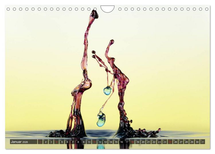 Produktbild: Wassertropfen Kunst Fotografie (Wandkalender 2026 DIN A4 quer), CALVENDO Monatskalender