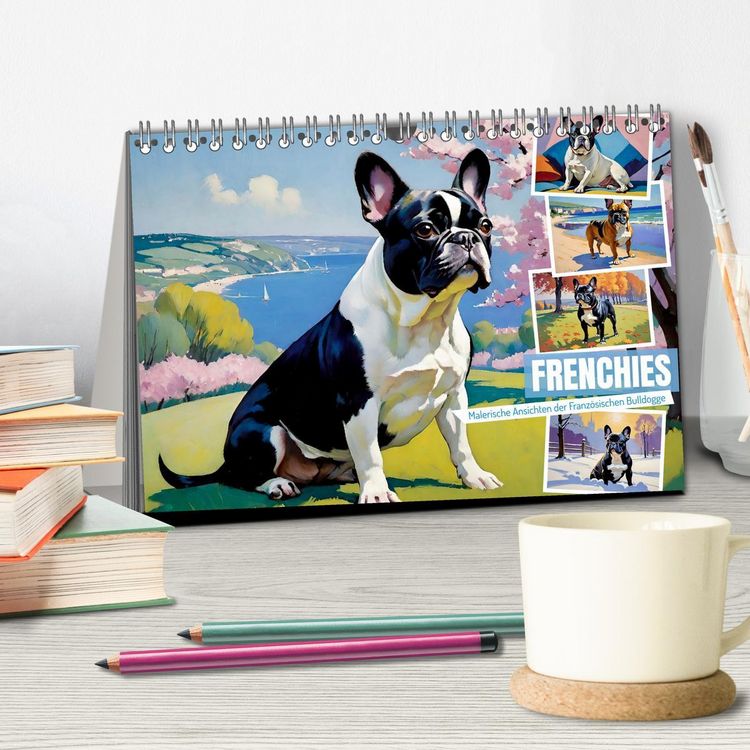 Produktbild: Frenchies (Tischkalender 2026 DIN A5 quer), CALVENDO Monatskalender