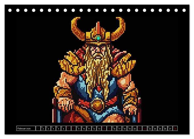 Produktbild: Pixel f&uuml;r Pixel bis Game over (Tischkalender 2026 DIN A5 quer), CALVENDO Monatskalender