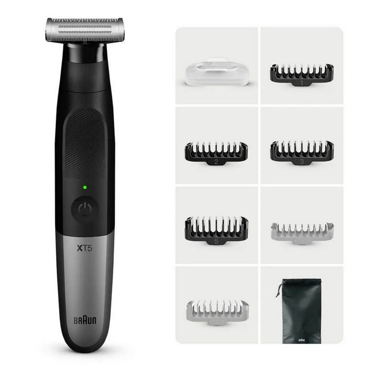 Produktbild: Braun XT5200 (V2) Pr&auml;zisions Trimmer, K&ouml;rperhaartrimmer, Bartschneider abwaschbar Schwarz, Silber
