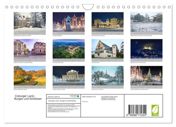 Produktbild: Coburger Land - Burgen und Schl&ouml;sser (Wandkalender 2027 DIN A4 quer), CALVENDO Monatskalender