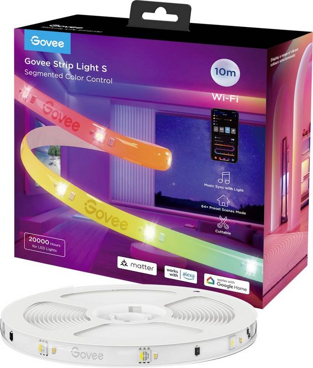 Produktbild: Govee LED Strip Lights Matter ready 10 Meter H612CCD1 LED-Streifen-Basisset EEK: G 230 V, 24 V RGB 1 St.