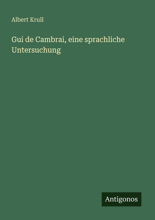 Produktbild: Gui de Cambrai, eine sprachliche Untersuchung