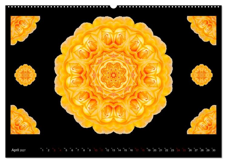 Produktbild: ROSEN MANDALAS (hochwertiger Premium Wandkalender 2027 DIN A2 quer), Kunstdruck in Hochglanz