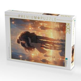 Produktbild: CALVENDO Puzzle Manga - Liebesp&auml;rchen im Regen in der Stadt | 2000 Teile Lege-Gr&ouml;&szlig;e 90x67cm Foto-Puzzle f&uuml;r gl&uuml;ckliche Stunden