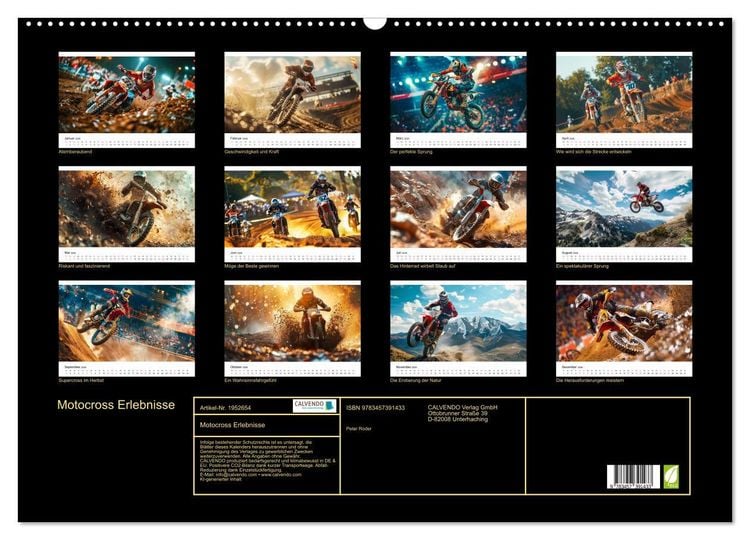 Produktbild: Motocross Erlebnisse (Wandkalender 2026 DIN A2 quer), CALVENDO Monatskalender