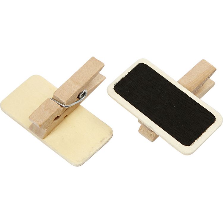 Produktbild: Creativ Company Tafel mit Klammern, Gr&ouml;&szlig;e 4x2 cm, 12 Stk