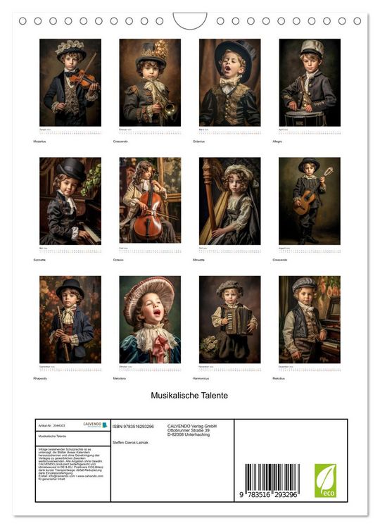 Produktbild: Musikalische Talente (Wandkalender 2026 DIN A4 hoch), CALVENDO Monatskalender