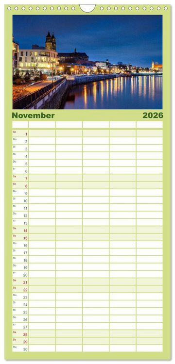 Produktbild: Familienplaner 2026 - Magdeburg entdecken mit 5 Spalten (Wandkalender, 21 x 45 cm) CALVENDO