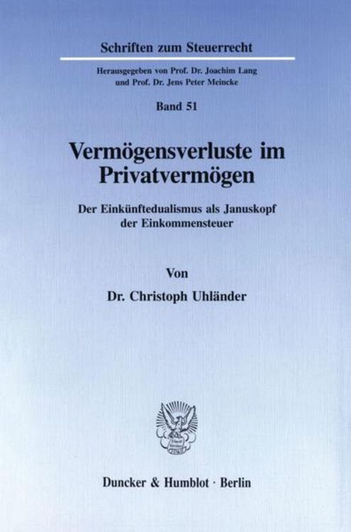 Produktbild: Verm&ouml;gensverluste im Privatverm&ouml;gen.