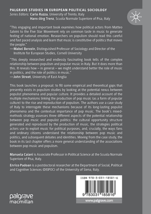 Produktbild: Populism and (Pop) Music