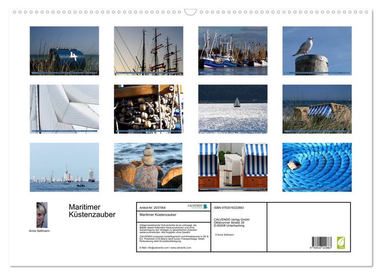 Produktbild: Maritimer K&uuml;stenzauber (Wandkalender 2026 DIN A2 quer), CALVENDO Monatskalender