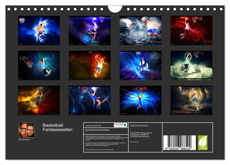 Produktbild: Basketball Fantasiewelten (Wandkalender 2026 DIN A4 quer), CALVENDO Monatskalender