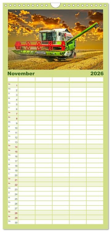 Produktbild: Familienplaner 2026 - Landwirtschaft - Hightech und Handarbeit mit 5 Spalten (Wandkalender, 21 x 45 cm) CALVENDO