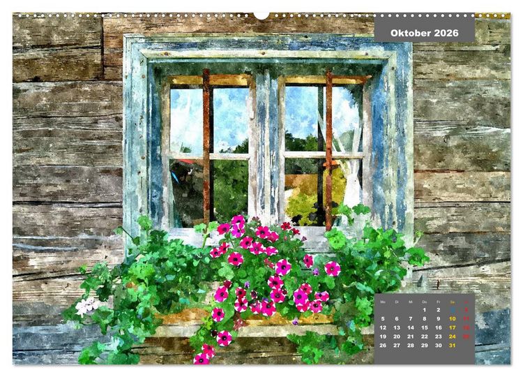 Produktbild: Heimatliches Bayern in Aquarell (hochwertiger Premium Wandkalender 2026 DIN A2 quer), Kunstdruck in Hochglanz
