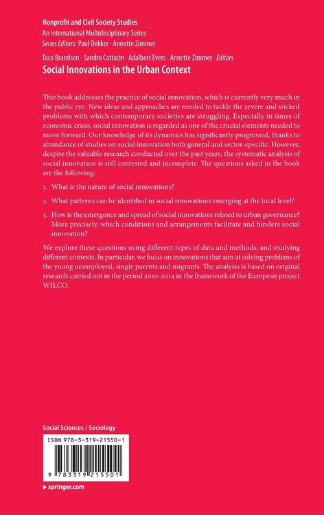 Produktbild: Social Innovations in the Urban Context